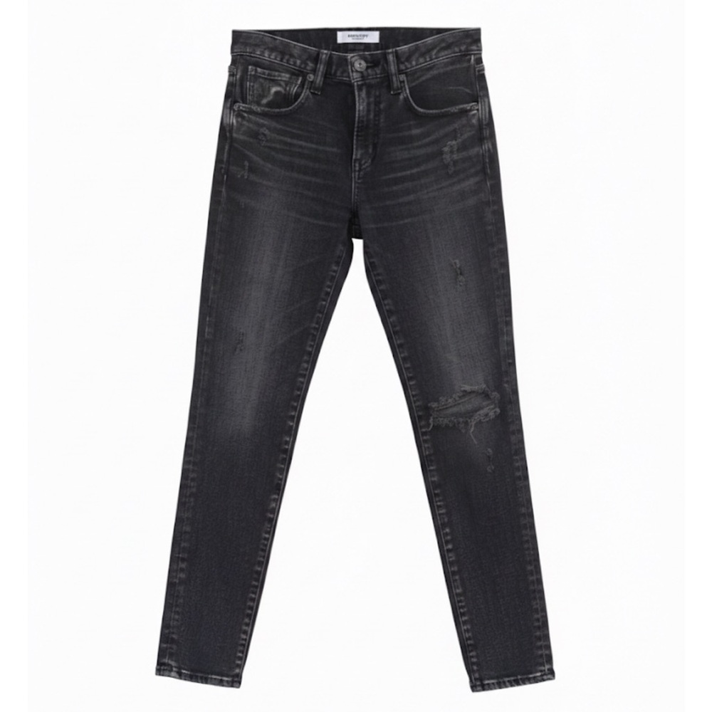 Moussy Vintage “Howa” Japanese Distressed Black Straight Tapered Jeans Size 24